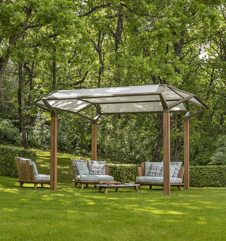 Ethimo Garten-Pavillons - diese Pavillons von Ethimo sind erhältlich bei Decoris Interior Design in Zürich mit Showroom am Bleicherweg - Innenarchitektur Zürich und Inneneinrichtung Zürich – Ihre Experten für Innenarchitektur, Planung, Bauleitung, Ausführung, Gestaltung