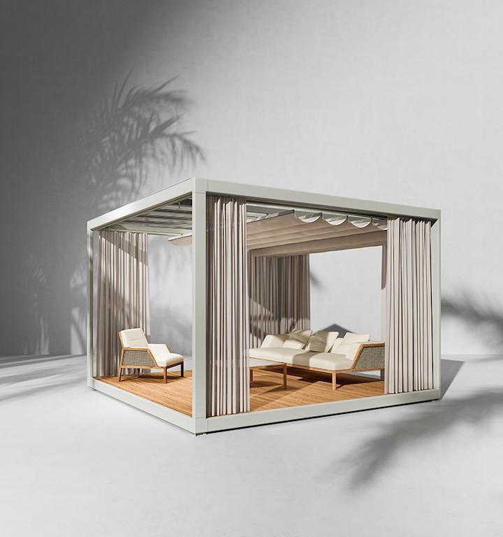 Ethimo Garten-Pavillons - diese Pavillons von Ethimo sind erhältlich bei Decoris Interior Design in Zürich mit Showroom am Bleicherweg - Innenarchitektur Zürich und Inneneinrichtung Zürich – Ihre Experten für Innenarchitektur, Planung, Bauleitung, Ausführung, Gestaltung