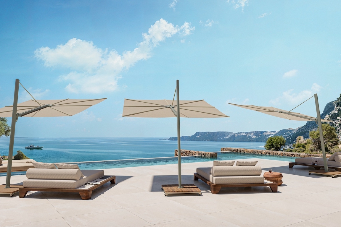 Umbrosa Sonnenschirme - diese Sonnenschirme von Umbrosa sind erhältlich bei Decoris Interior Design in Zürich mit Showroom am Bleicherweg - Innenarchitektur Zürich und Inneneinrichtung Zürich – Ihre Experten für Innenarchitektur, Planung, Bauleitung, Ausführung, Gestaltung